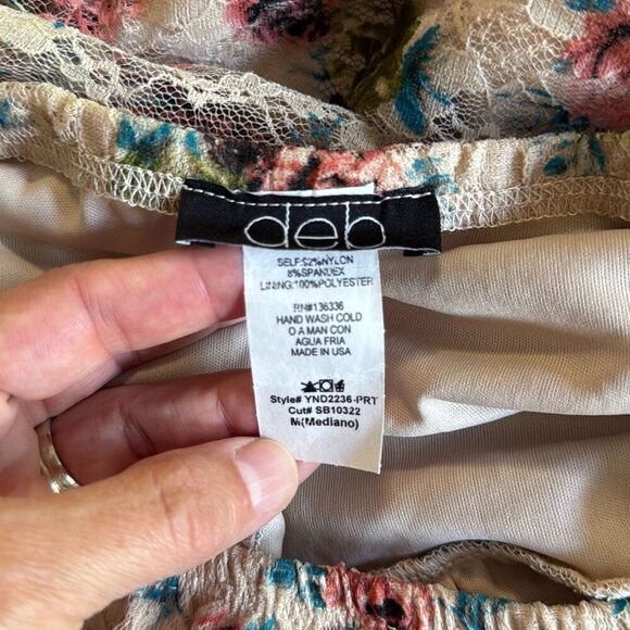 Vintage DEB strapless mini dress size medium tiered lace floral Y2K 90’s western - Picture 6 of 10